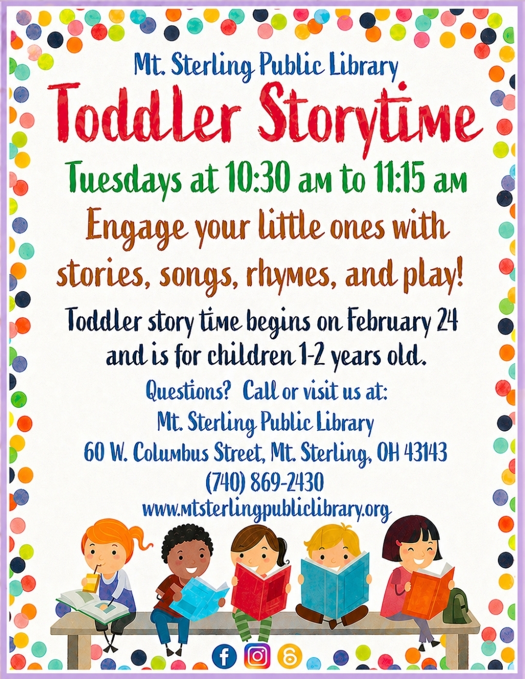 Toddler Storytime Tuesdays